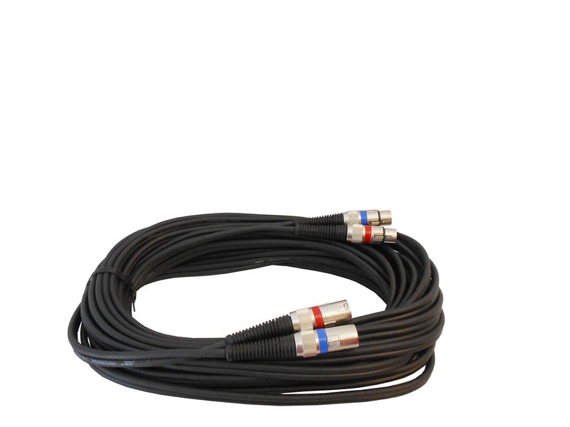AUDIO 2000'S Audio 2000s ADC203K 50'x6/12mm 24AWG Dual XLR Females to Dual XLR Males Balanced Audio Cable - Image 1